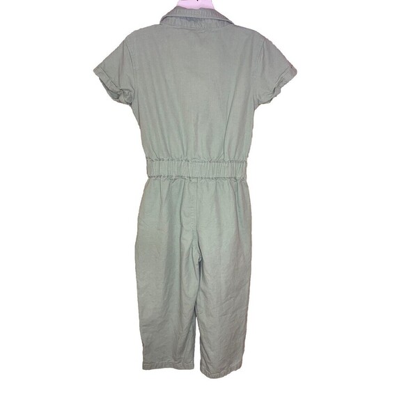 CAT & JACK GIRLS JUMPSUIT ROMPER POCKETS Dressy Outfit Army Green Size 6/7 - Picture 3 of 3